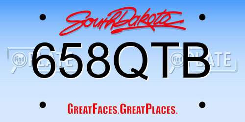 658QTB South Dakota License Plate