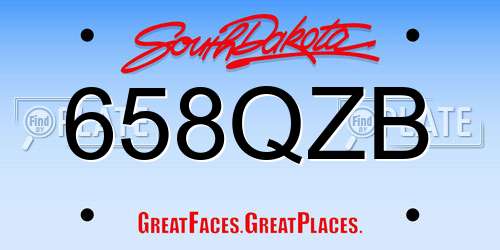 658QZB South Dakota License Plate