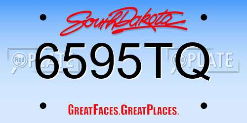 6595TQ South Dakota License Plate