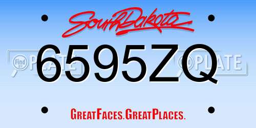 6595ZQ South Dakota License Plate