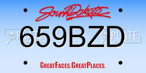 659BZD South Dakota License Plate