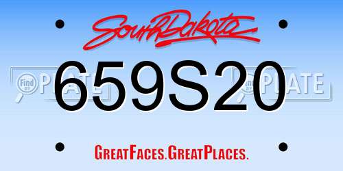 659S20 South Dakota License Plate
