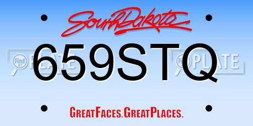 659STQ South Dakota License Plate