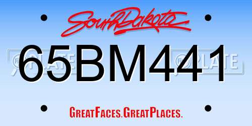 65BM441 South Dakota License Plate