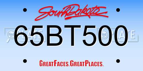 65BT500 South Dakota License Plate