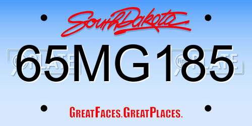 65MG185 South Dakota License Plate
