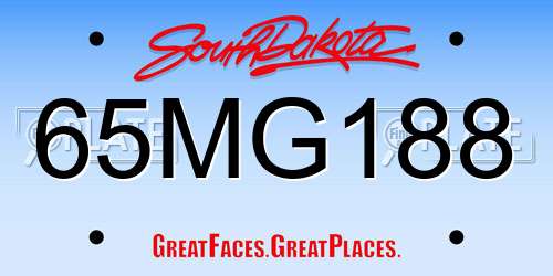 65MG188 South Dakota License Plate