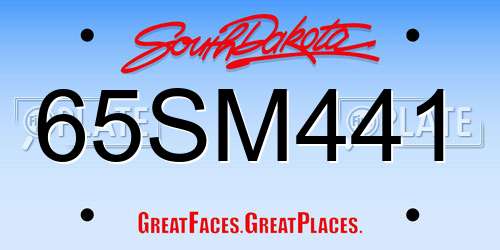 65SM441 South Dakota License Plate