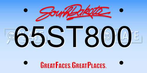 65ST800 South Dakota License Plate
