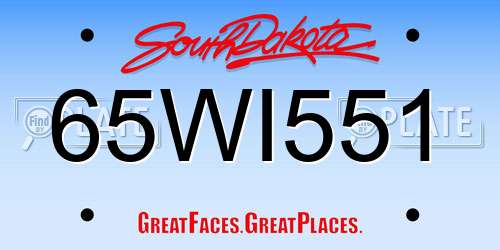 65WI551 South Dakota License Plate