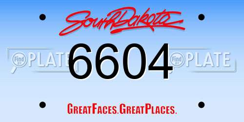 6604 South Dakota License Plate
