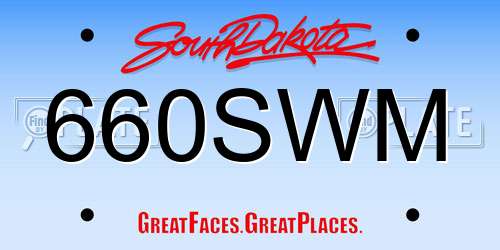 660SWM South Dakota License Plate