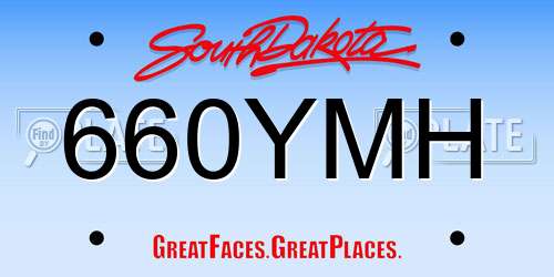 660YMH South Dakota License Plate