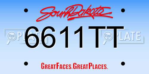 6611TT South Dakota License Plate
