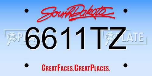 6611TZ South Dakota License Plate