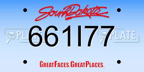 661I77 South Dakota License Plate
