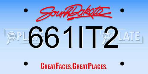 661IT2 South Dakota License Plate