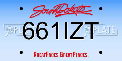 661IZT South Dakota License Plate