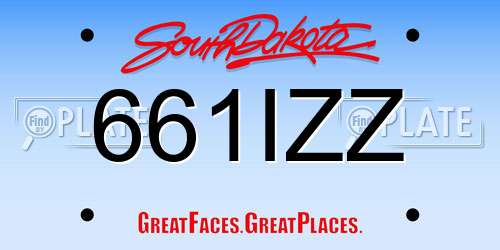 661IZZ South Dakota License Plate