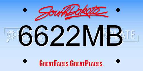 6622MB South Dakota License Plate