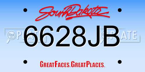 6628JB South Dakota License Plate