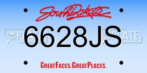 6628JS South Dakota License Plate