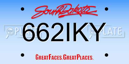 662IKY South Dakota License Plate