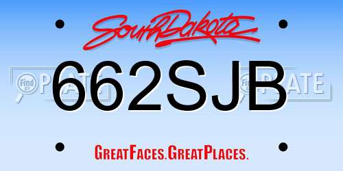662SJB South Dakota License Plate