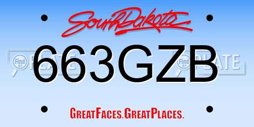663GZB South Dakota License Plate