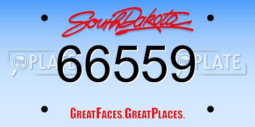 66559 South Dakota License Plate