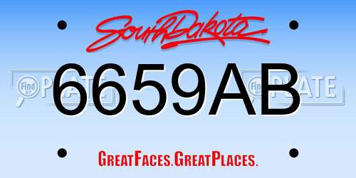 6659AB South Dakota License Plate