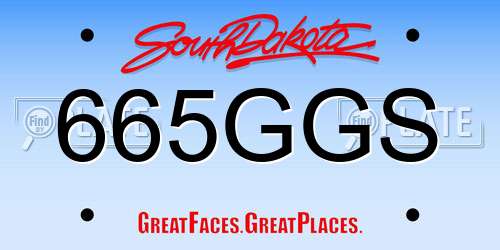 665GGS South Dakota License Plate
