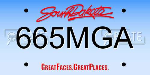 665MGA South Dakota License Plate