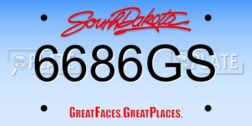 6686GS South Dakota License Plate