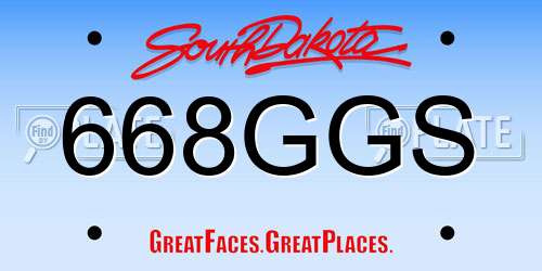 668GGS South Dakota License Plate