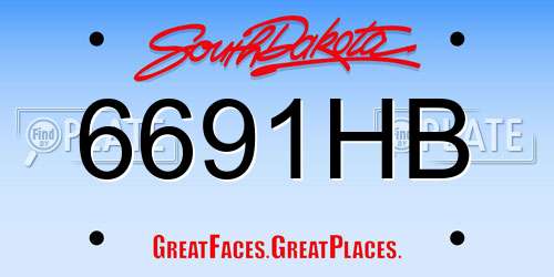 6691HB South Dakota License Plate