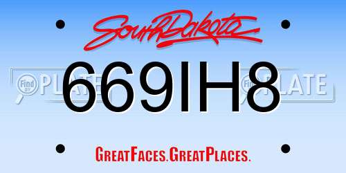 669IH8 South Dakota License Plate