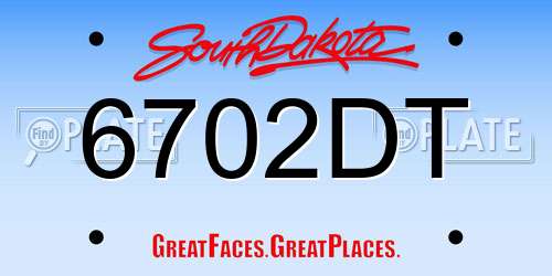 6702DT South Dakota License Plate