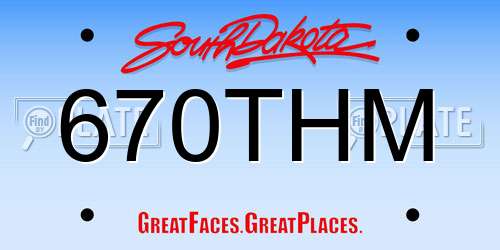 670THM South Dakota License Plate