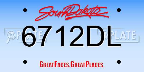 6712DL South Dakota License Plate