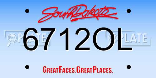 6712OL South Dakota License Plate