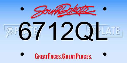 6712QL South Dakota License Plate