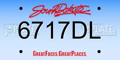 6717DL South Dakota License Plate
