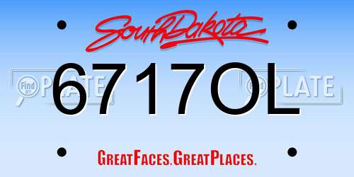 6717OL South Dakota License Plate