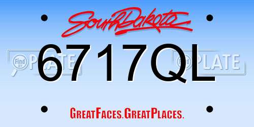 6717QL South Dakota License Plate
