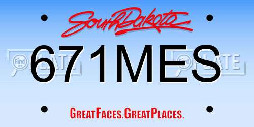 671MES South Dakota License Plate