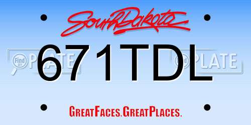671TDL South Dakota License Plate