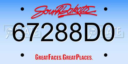 67288D0 South Dakota License Plate