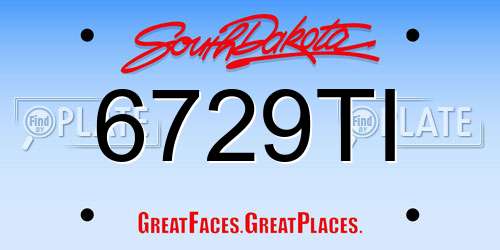 6729TI South Dakota License Plate