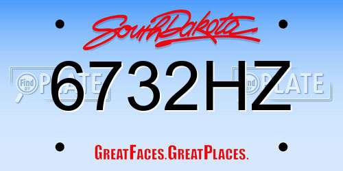 6732HZ South Dakota License Plate